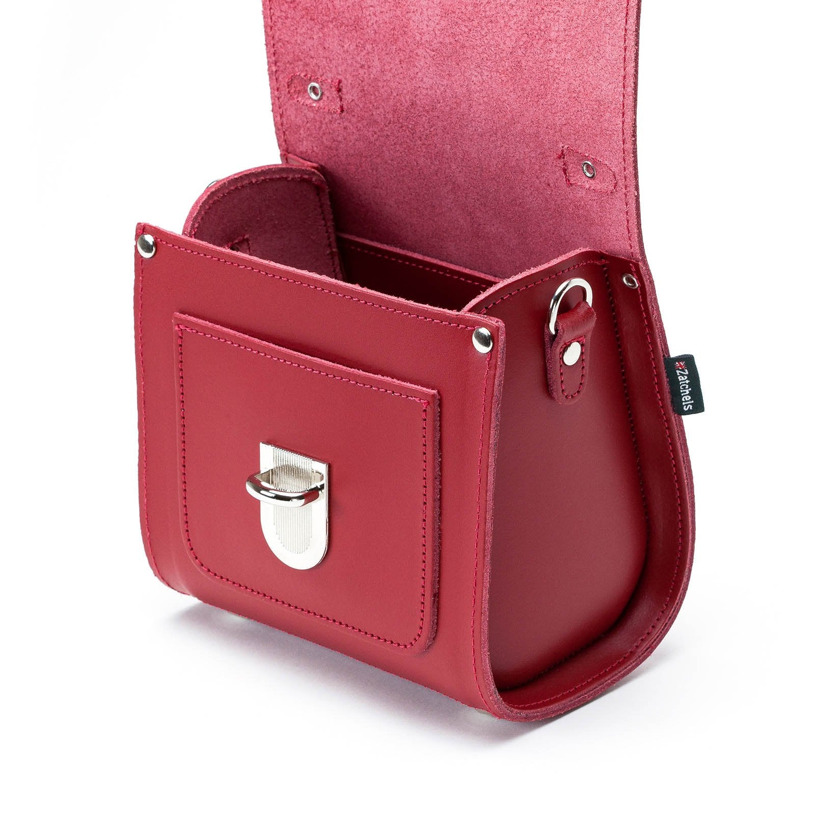 Handmade Leather Sugarcube Handbag - Red
