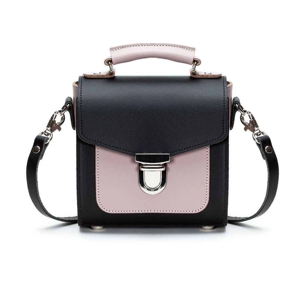 Handmade Leather Sugarcube Handbag - Rose Truffle