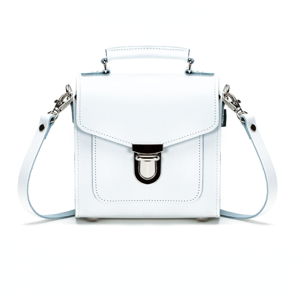 Handmade Leather Sugarcube Handbag - White