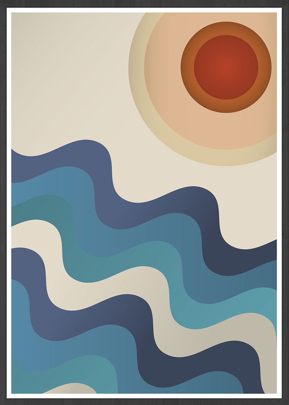 Sunshine Ocean Retro Art Print