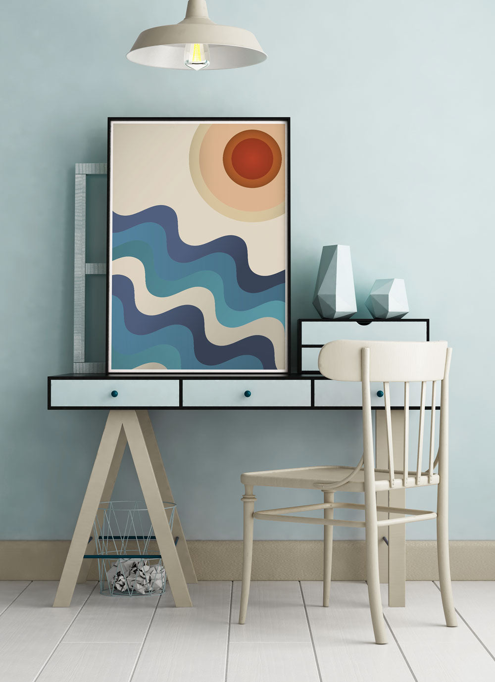 Sunshine Ocean Retro Art Print