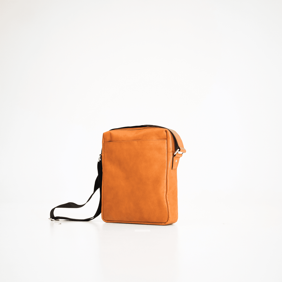 Handcrafted Cognac Leather Shoulder Bag – Made in Estonia by Papillon at www.brixbailey.com