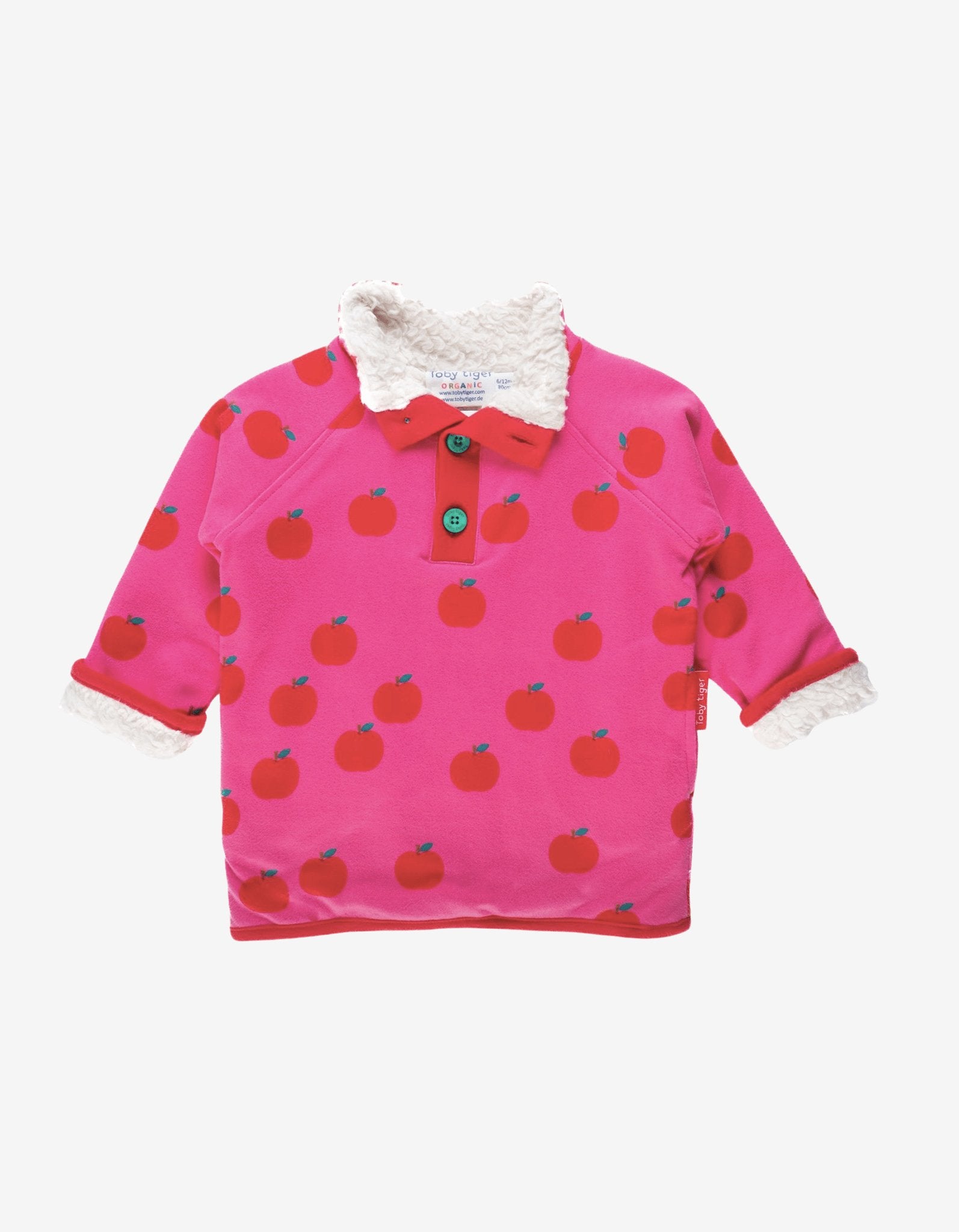 Organic Apple Print Fleece Sweatshirt for Kids