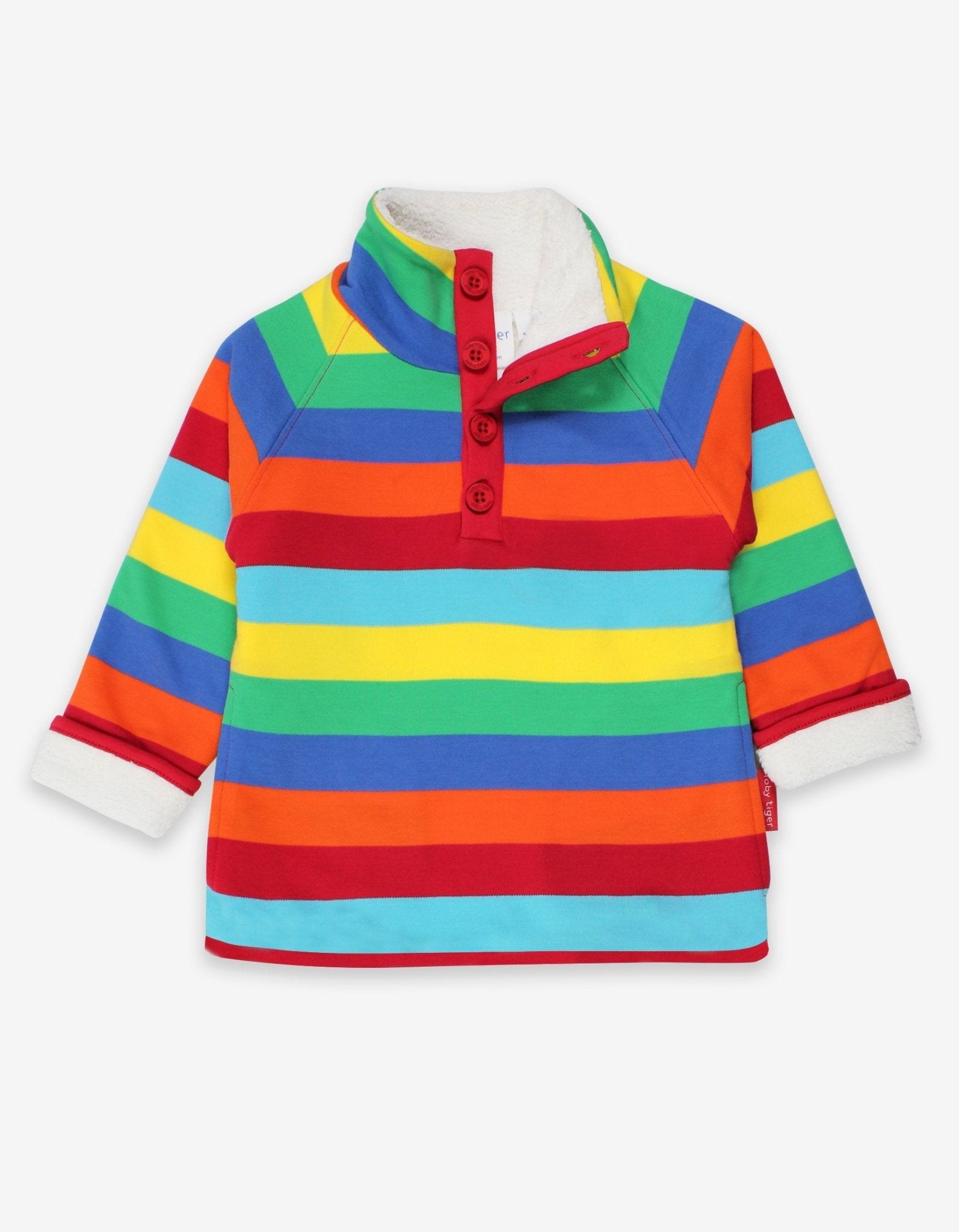 Organic Multi Stripe Cosy Fleece Sweatshirt for Kids
