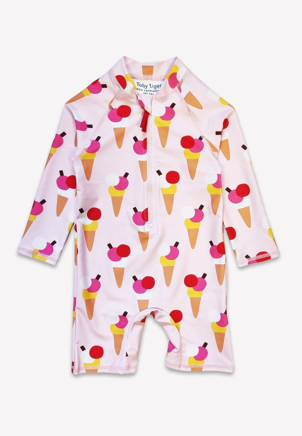 Ice Cream Cones Print Long Sleeved Baby Swimsuit