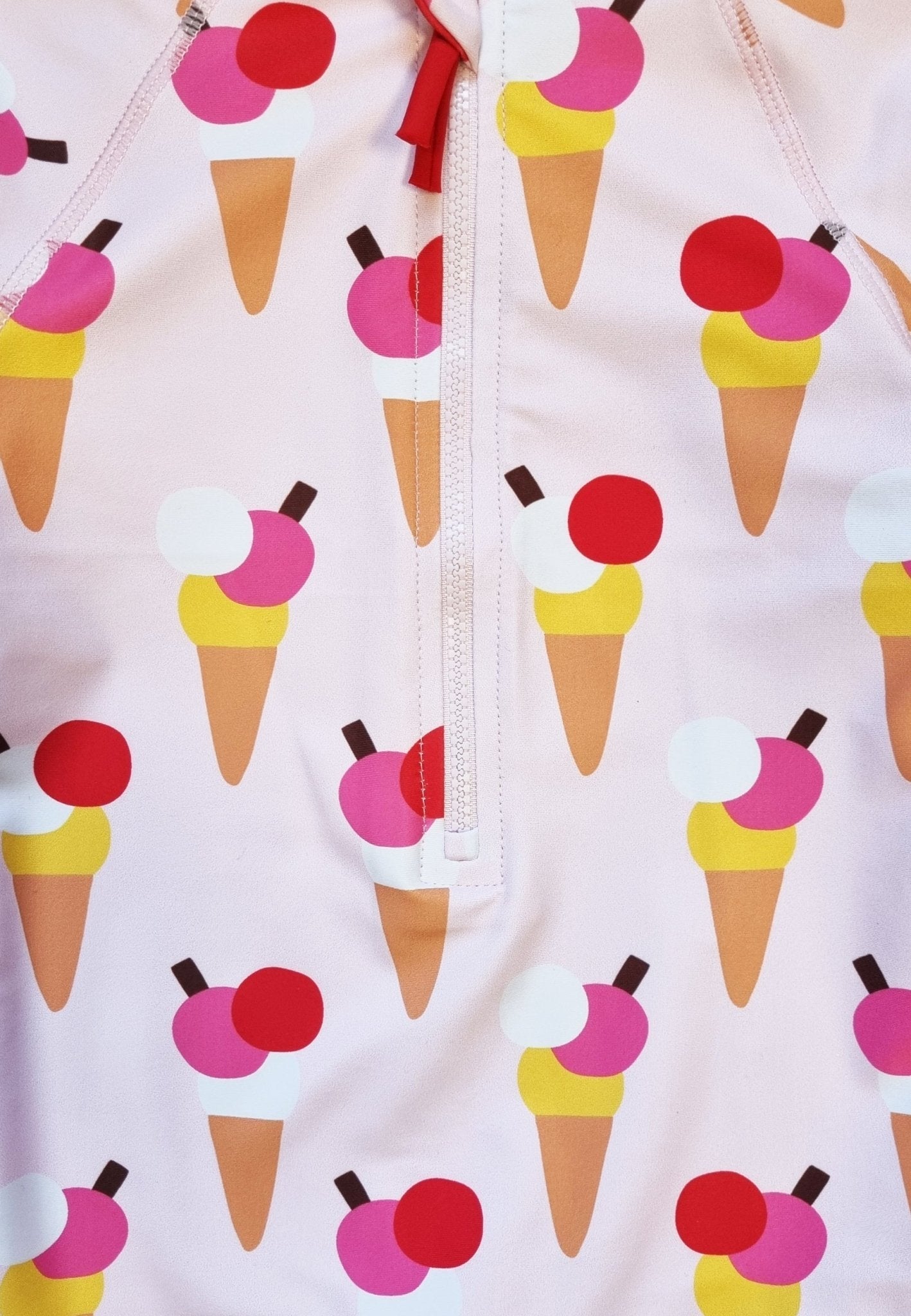 Ice Cream Cones Print Long Sleeved Baby Swimsuit
