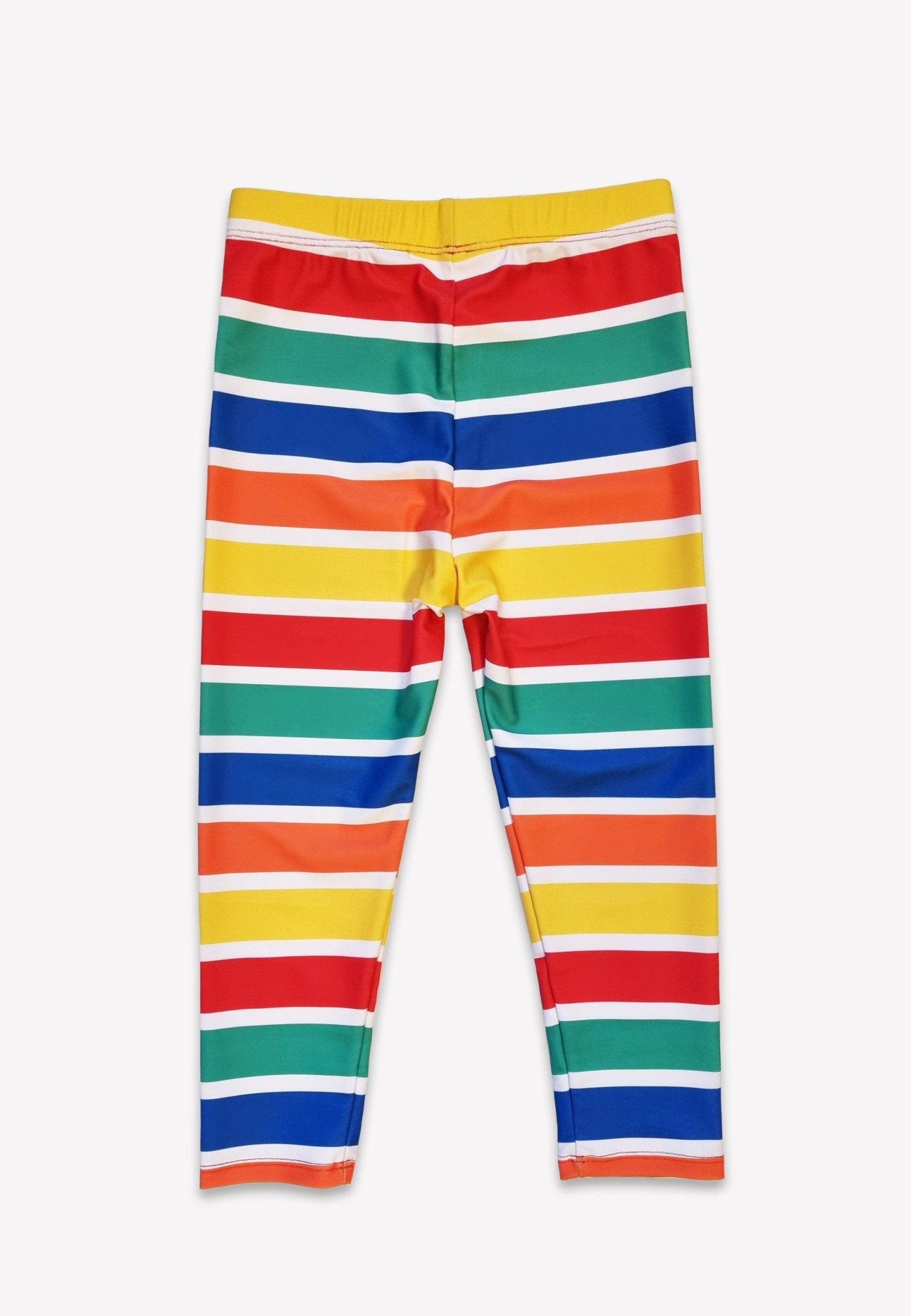 Happy Stripe Print Kids Swim Leggings