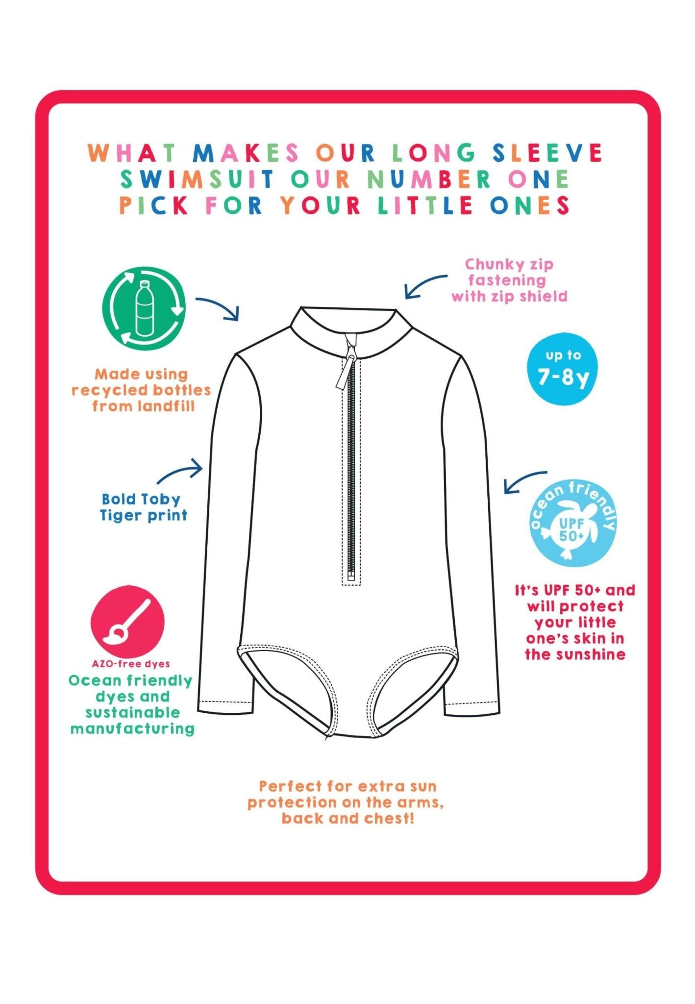 Rainbow Bloom Long Sleeve Kids Swimsuit