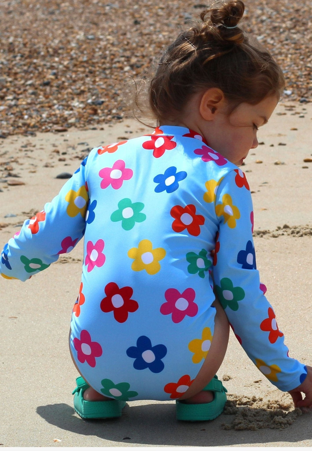 Rainbow Bloom Long Sleeve Kids Swimsuit