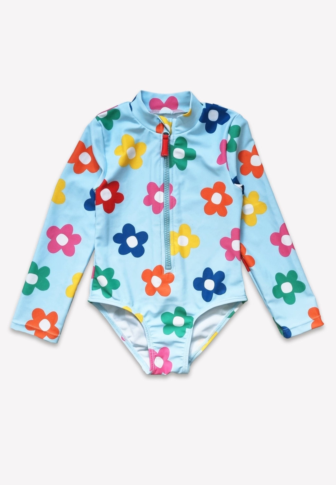 Rainbow Bloom Long Sleeve Kids Swimsuit