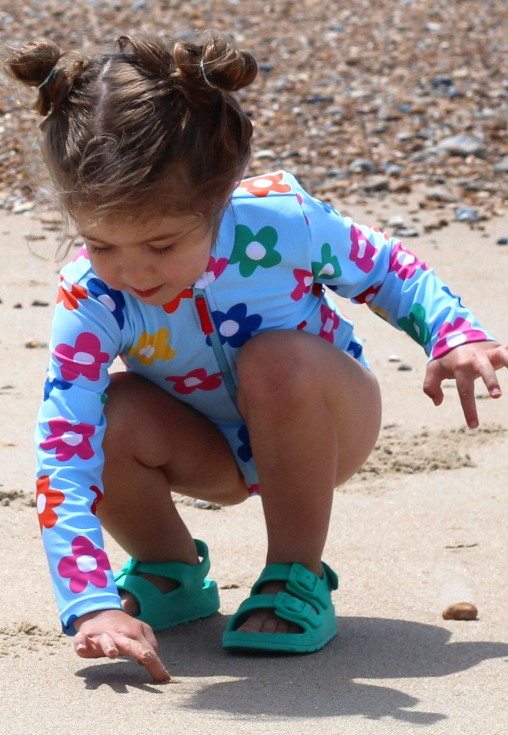 Rainbow Bloom Long Sleeve Kids Swimsuit