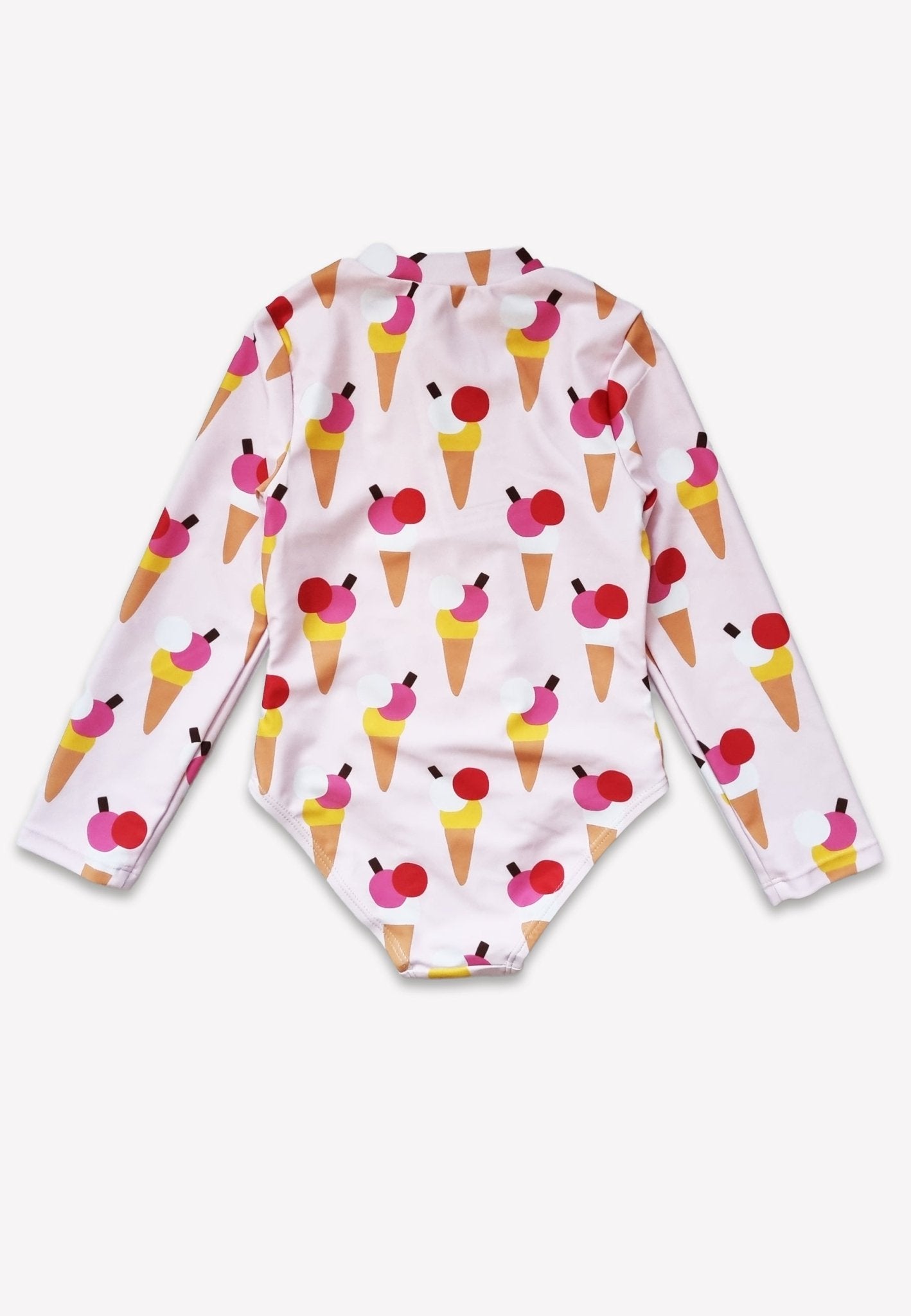 Ice Cream Cones Print Long Sleeved Kids Swimsuit
