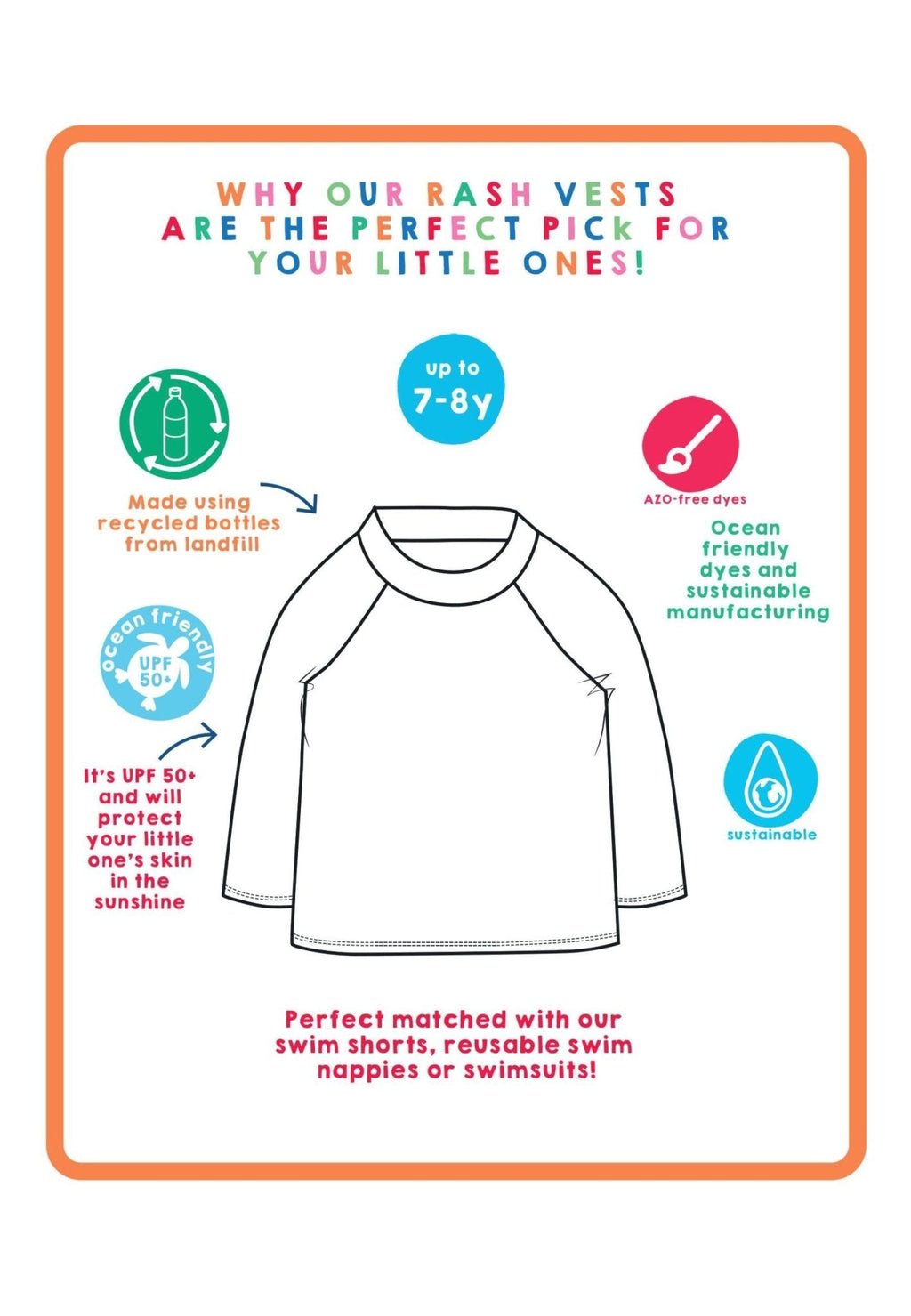 Whale Waves Print Kids Rash Vest