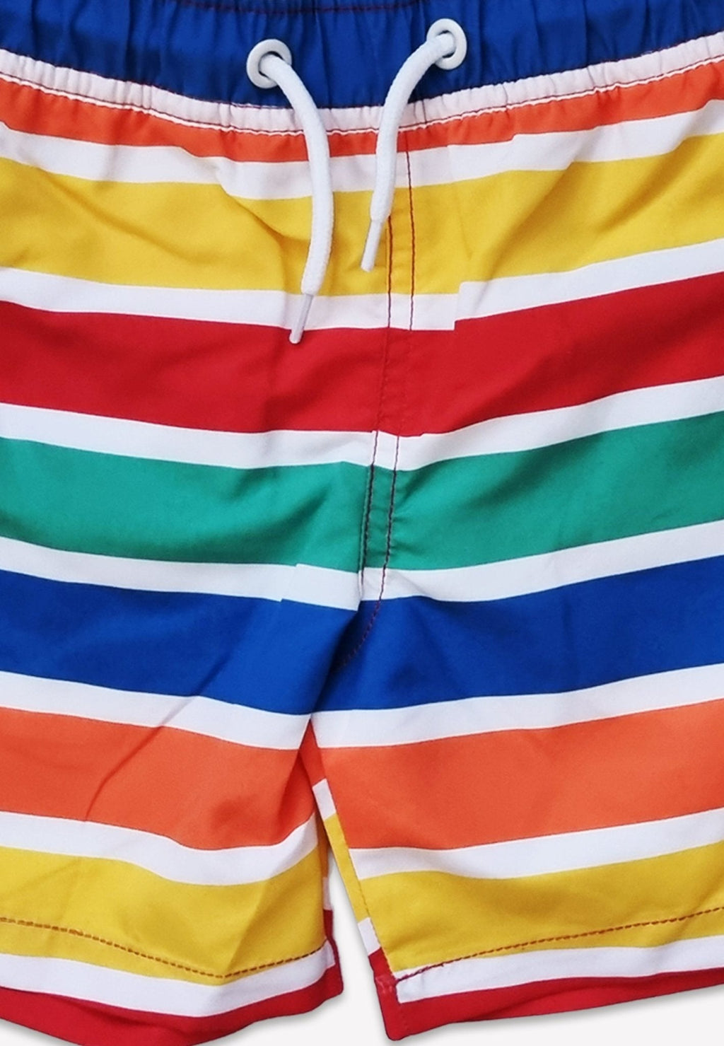 Happy Stripe Print Kids Swim Shorts