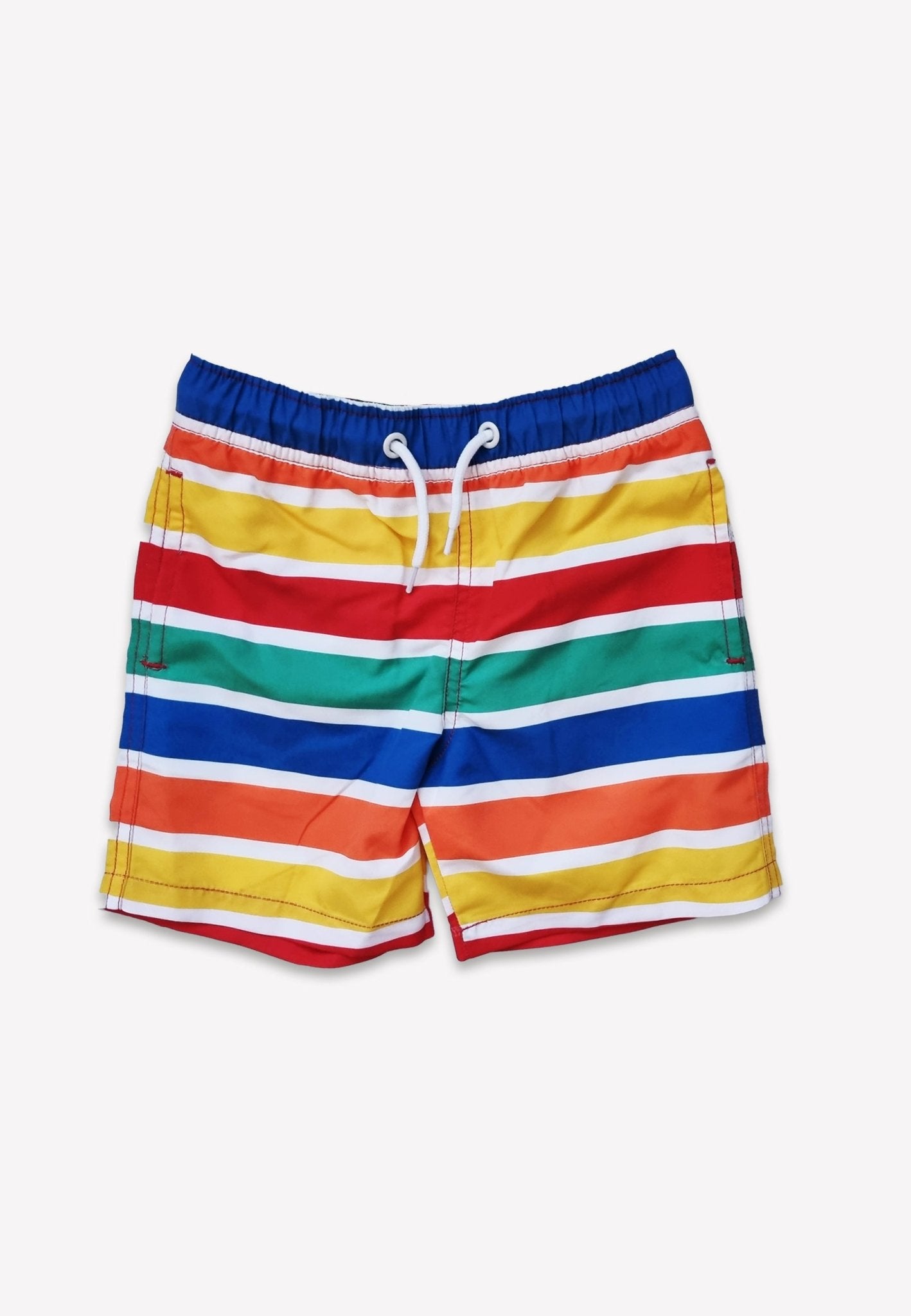 Happy Stripe Print Kids Swim Shorts