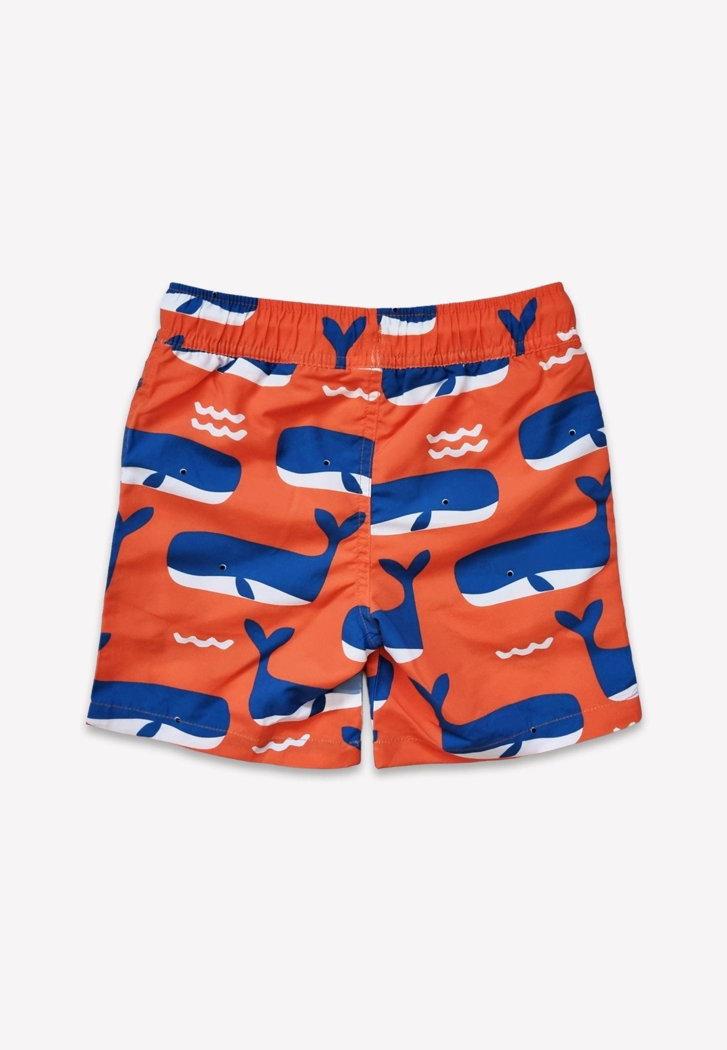 Whale Waves Print Kids Swim Shorts