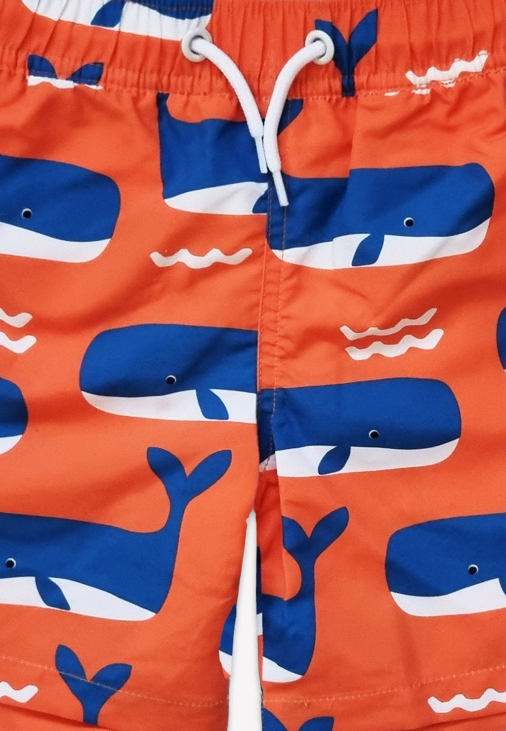 Whale Waves Print Kids Swim Shorts