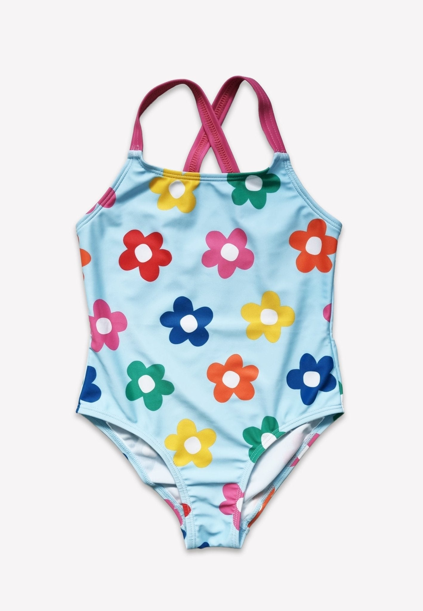 Rainbow Bloom Print Kids Swimsuit