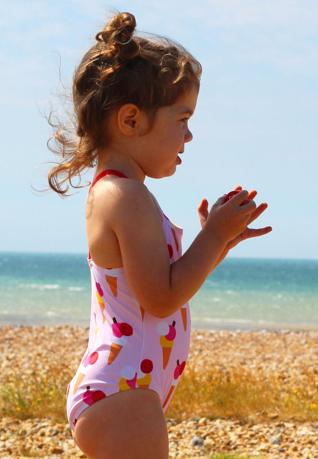 Ice Cream Cones Print Kids Swimsuit