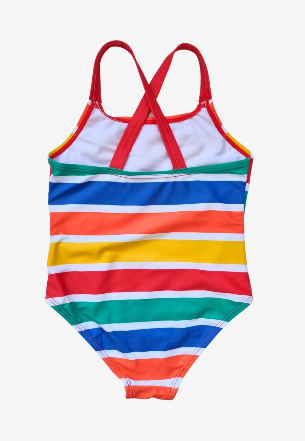 Happy Stripe Print Kids Swimsuit