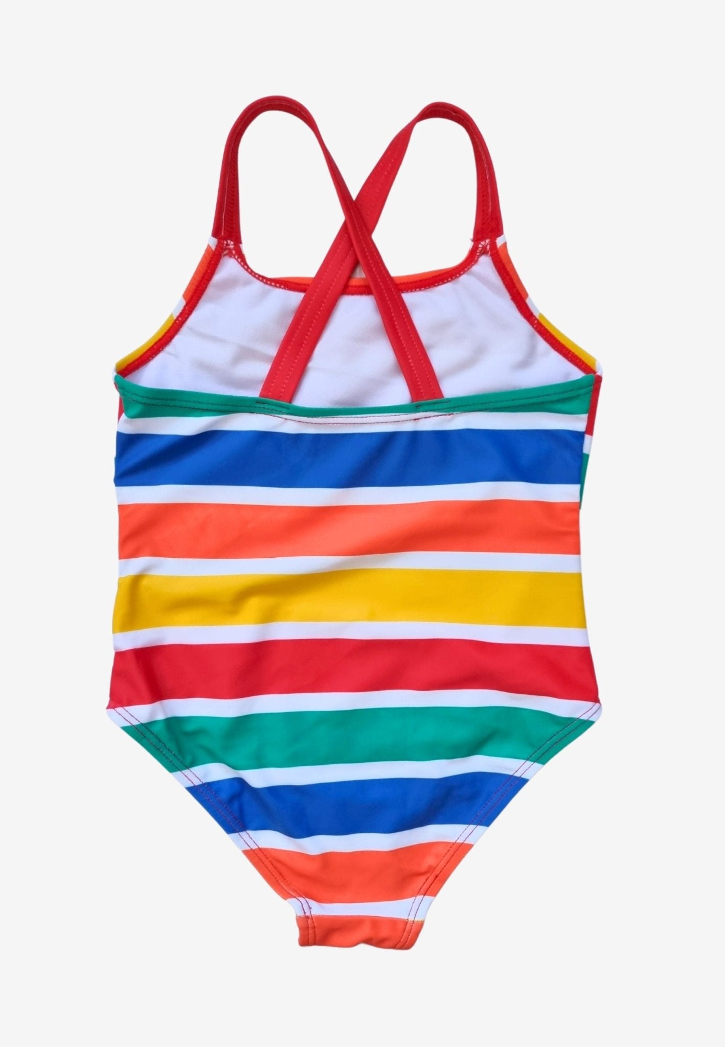 Happy Stripe Print Kids Swimsuit