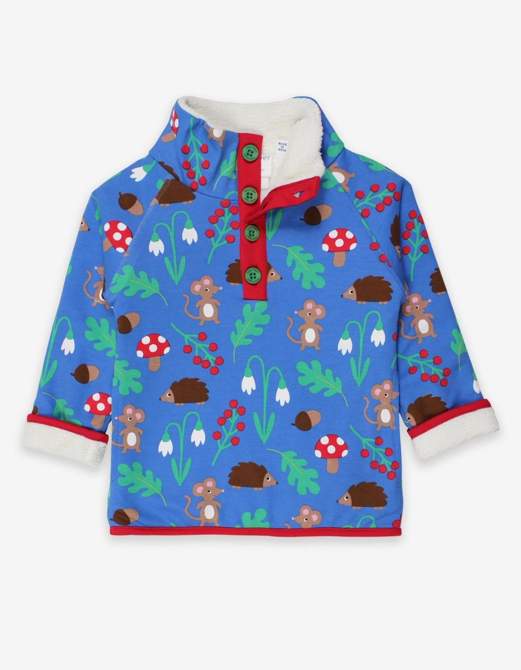 Organic Woodland Print Cosy Fleece Sweatshirt for Children
