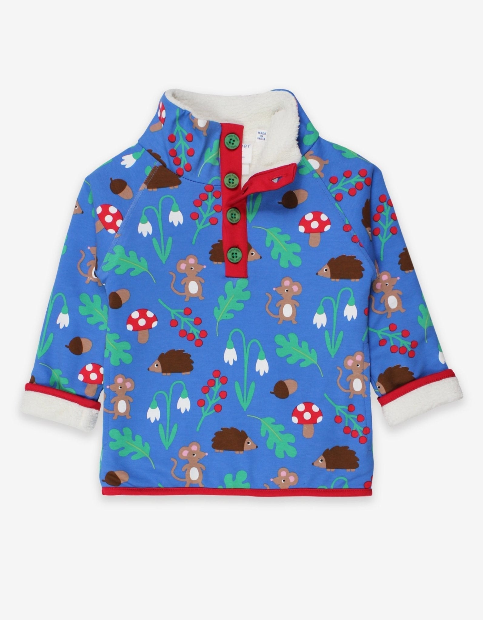 Organic Woodland Print Cosy Fleece Sweatshirt for Children