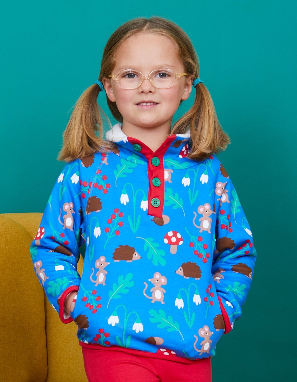 Organic Woodland Print Cosy Fleece Sweatshirt for Children