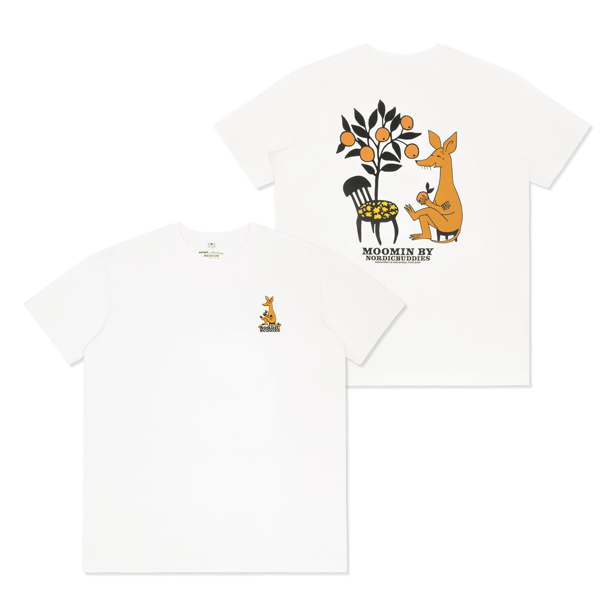 Official Moomin Product by Nordicbuddies - Organic Cotton Unisex T-Shirt in White by Moomin by NordicBuddies at www.brixbailey.com