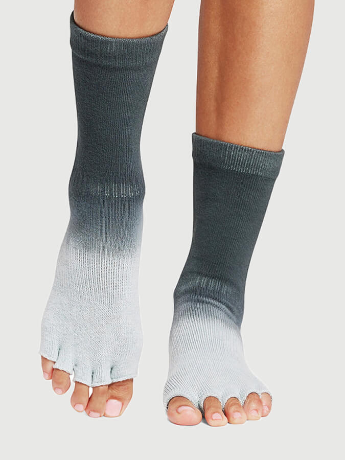 Crew Half Toe Yoga Grip Socks for Women
