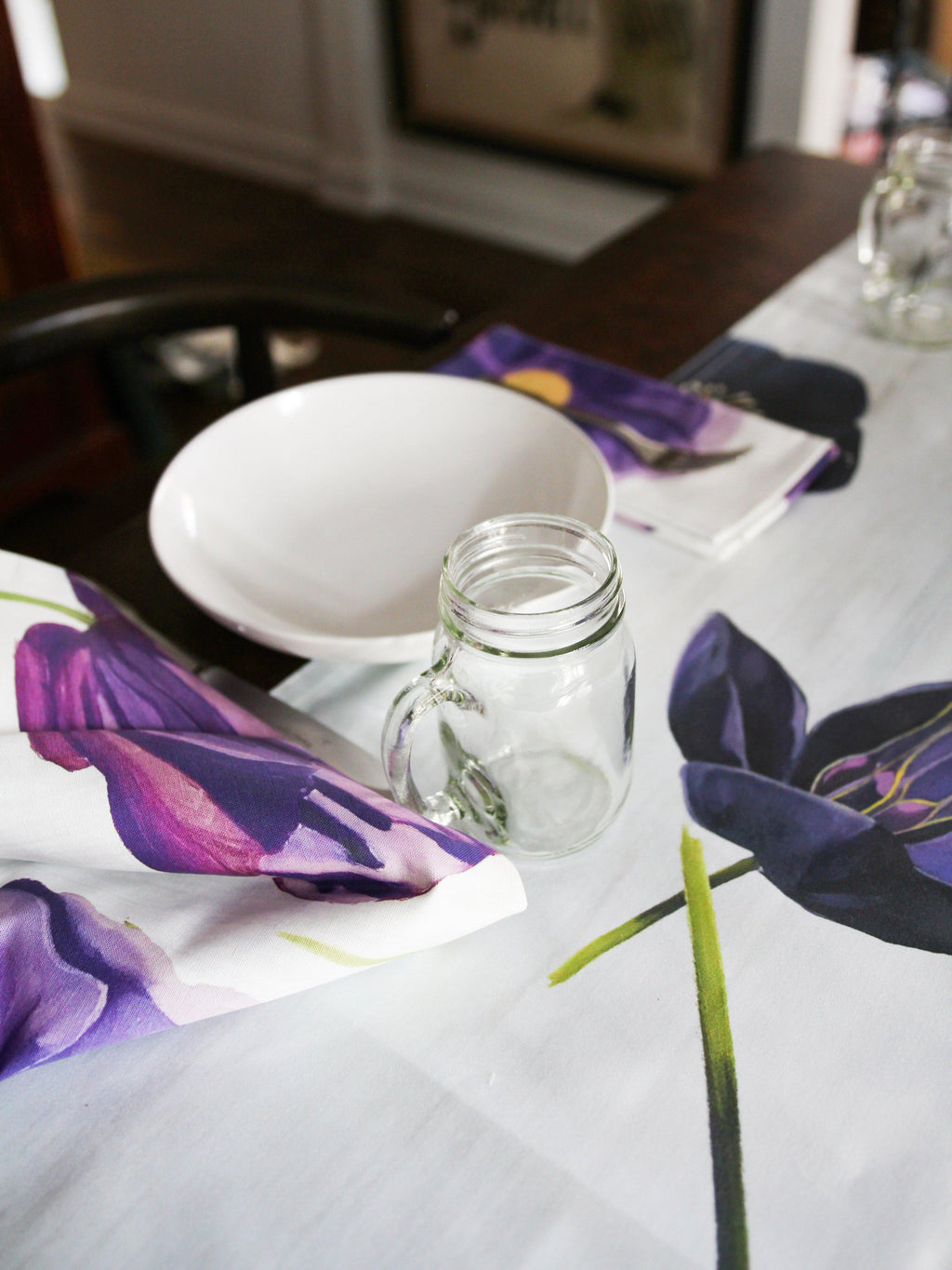 Black Hellebore on Snow Table Runner
