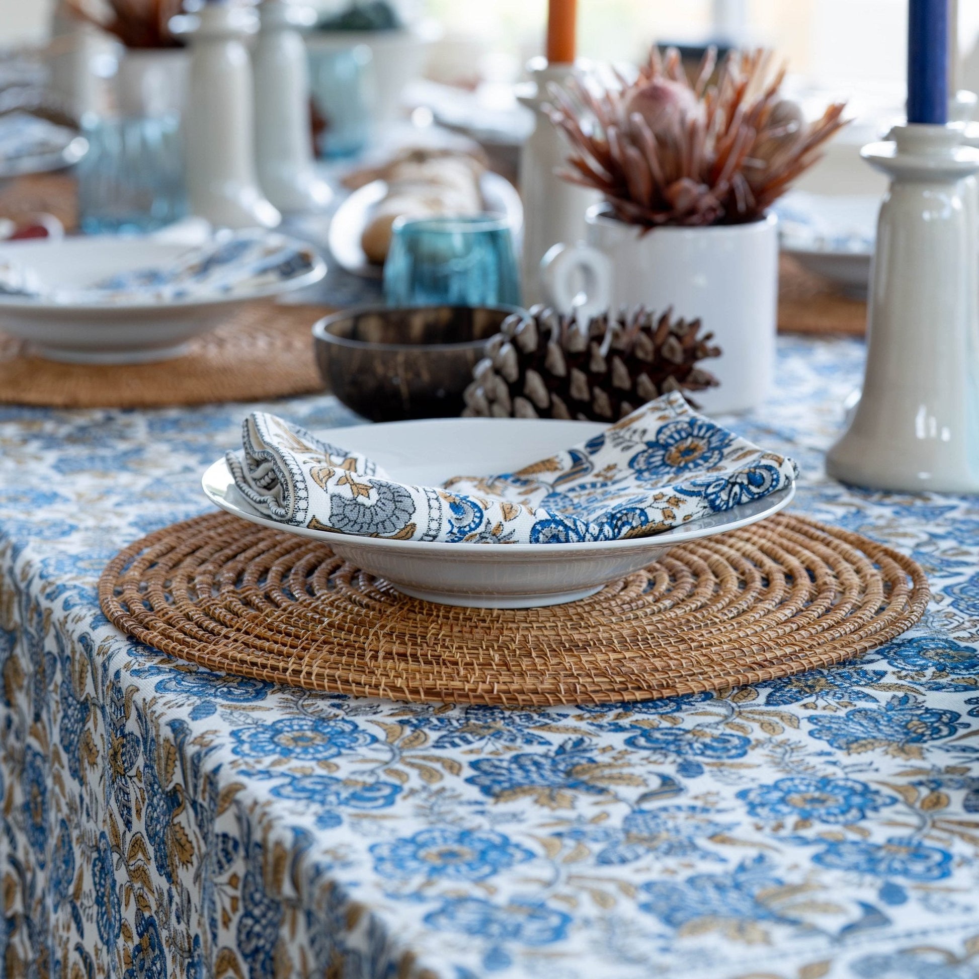 Tablecloth – Coromandel Nut Blue 170 x 270cm