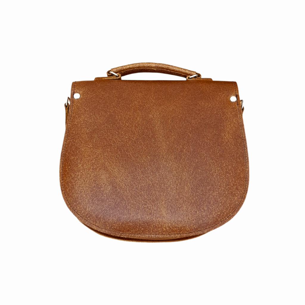 Handmade Tan Leather Saddle Bag