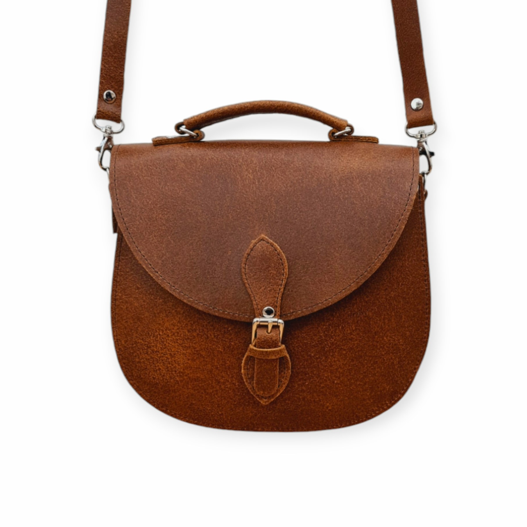 Handmade Tan Leather Saddle Bag