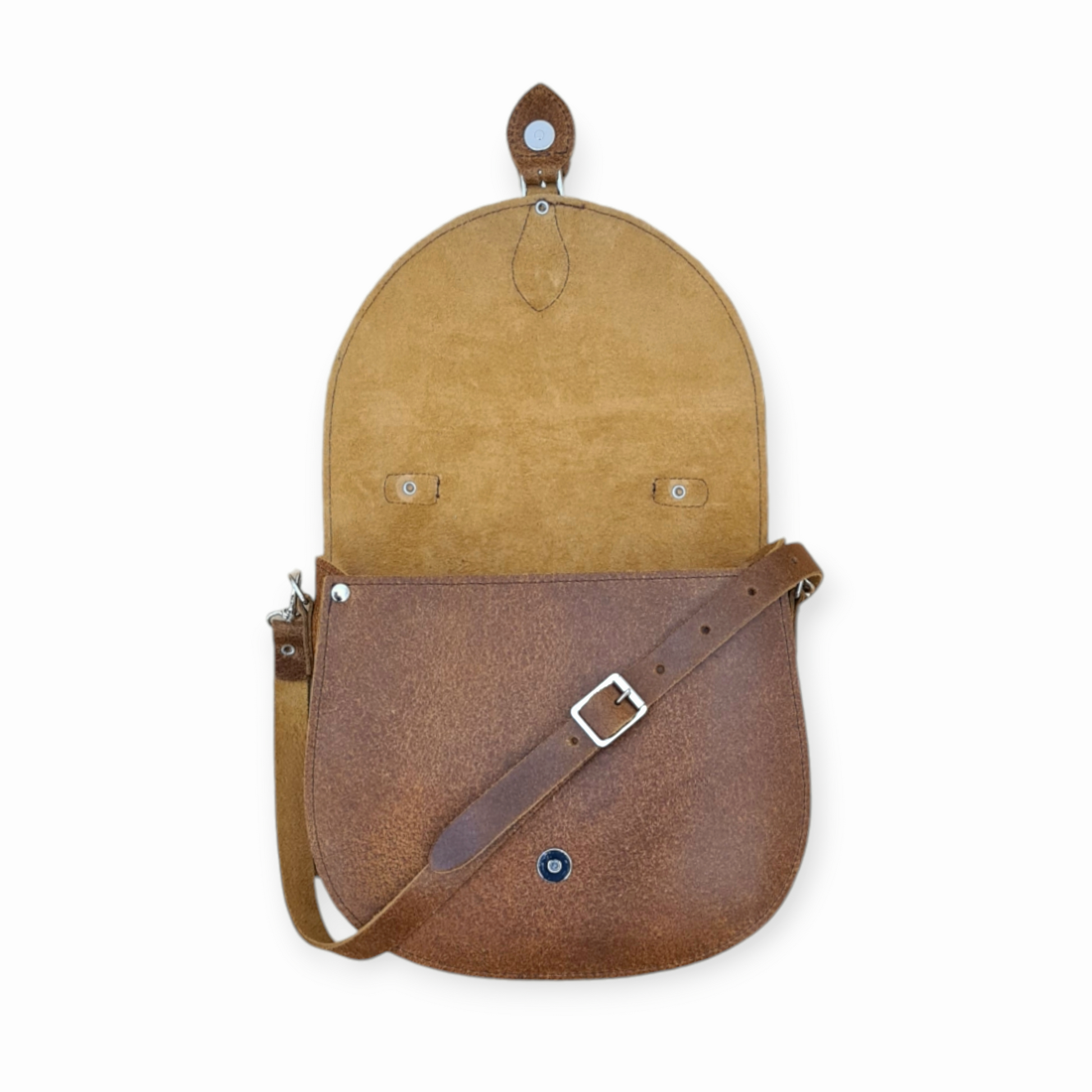 Handmade Tan Leather Saddle Bag