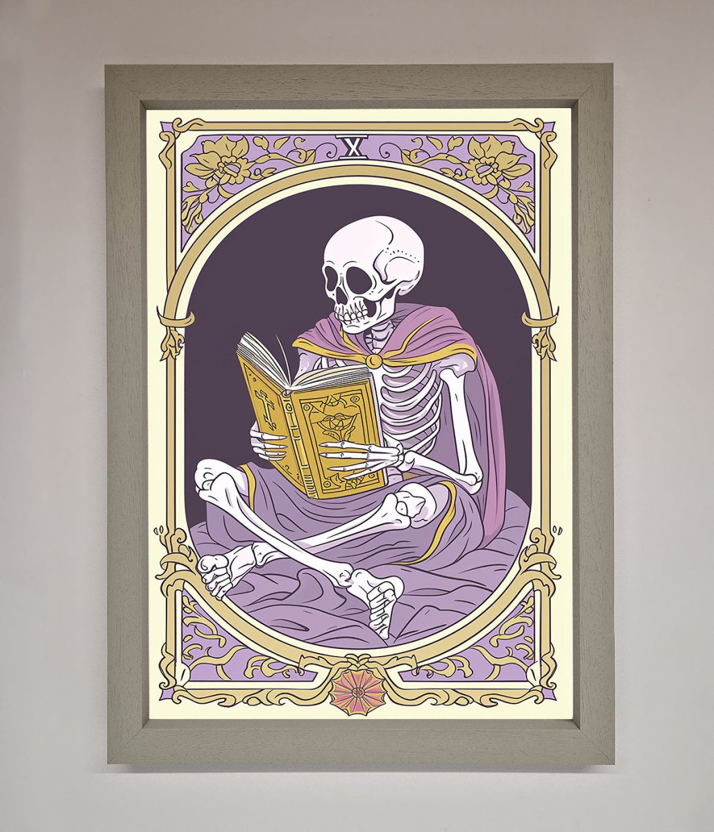 Tarot Skeleton Reader Framed Print