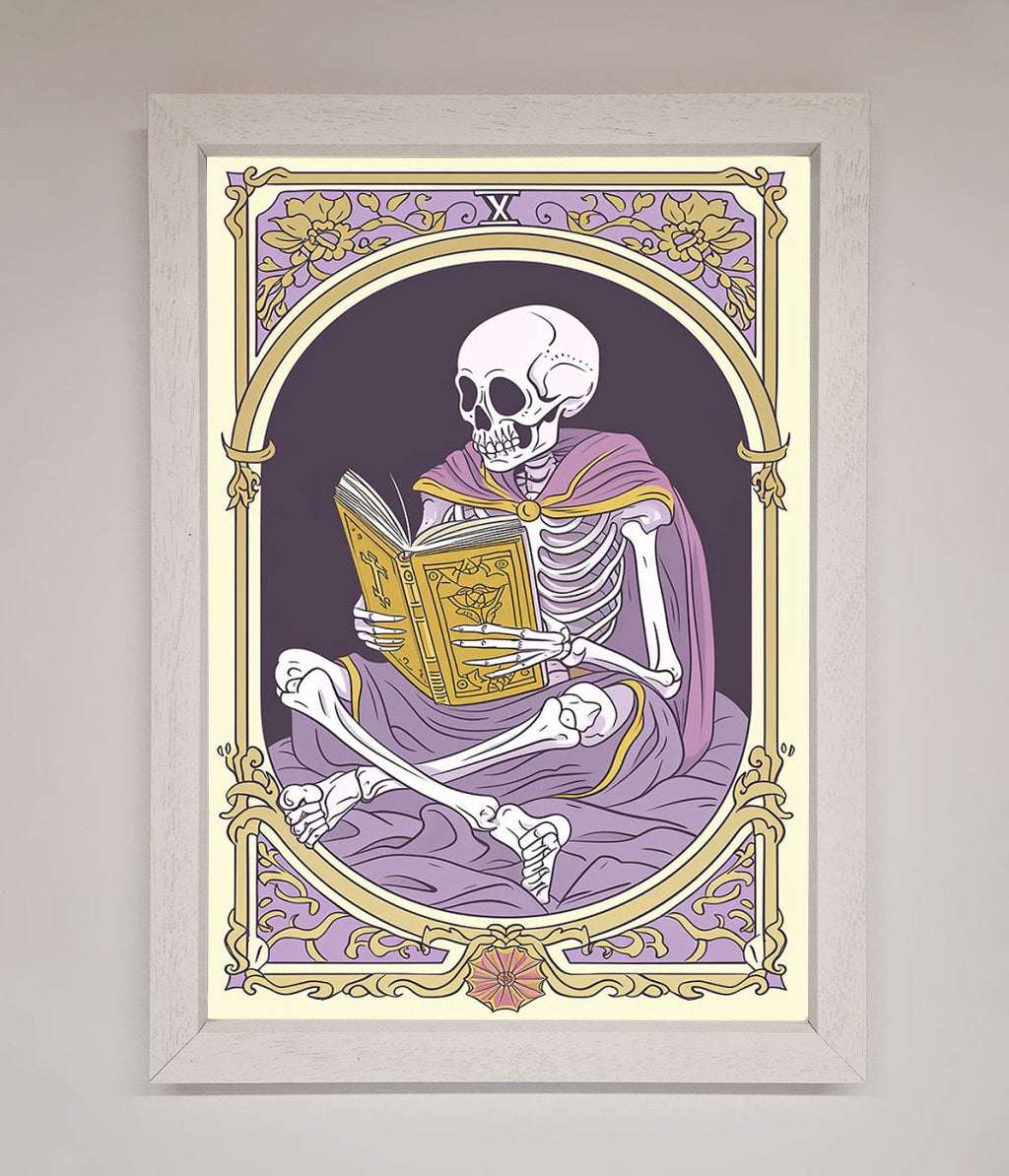 Tarot Skeleton Reader Framed Print
