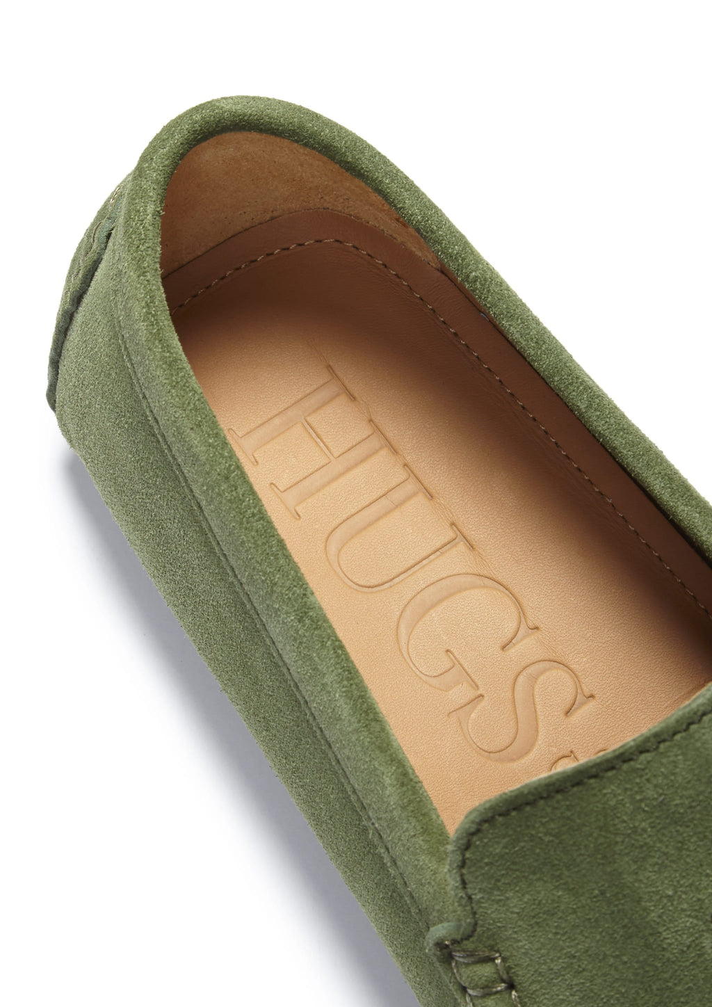 Safari Green Suede Tasselled Driving Loafers