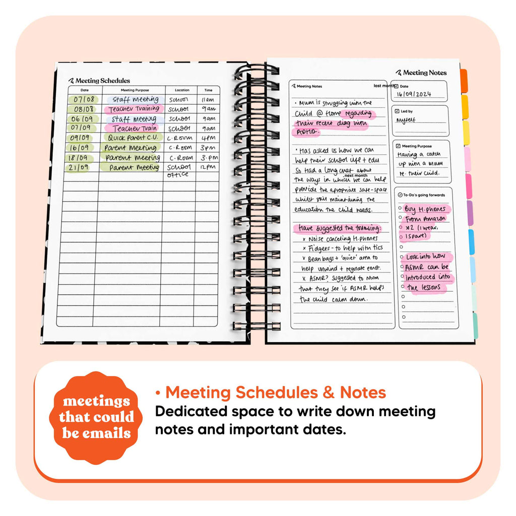 Teacher Undated Spiral Journal