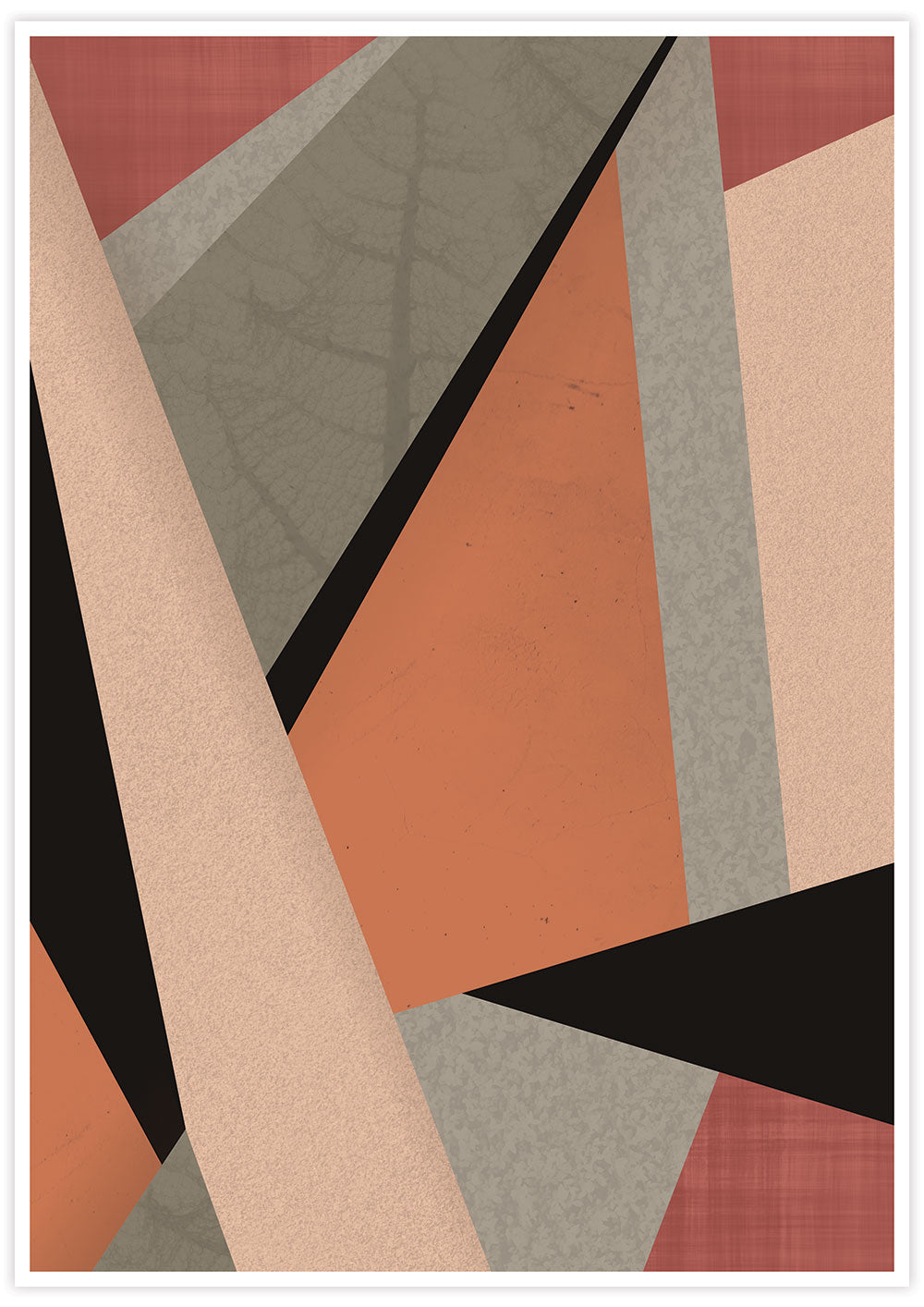 Terracotta Tile Geometric Triangle Print