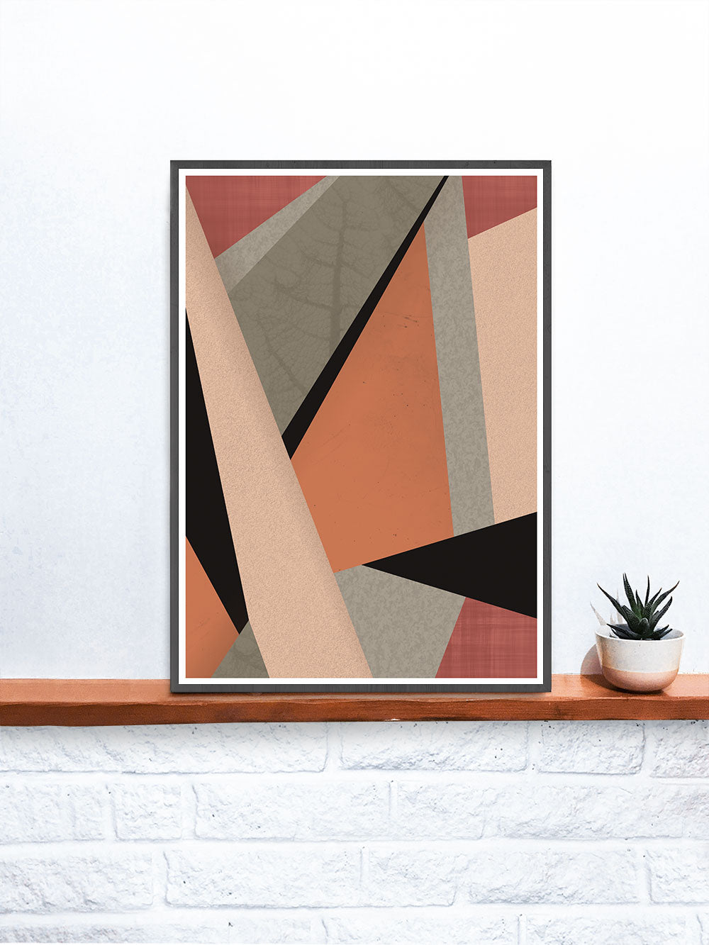 Terracotta Tile Geometric Triangle Print