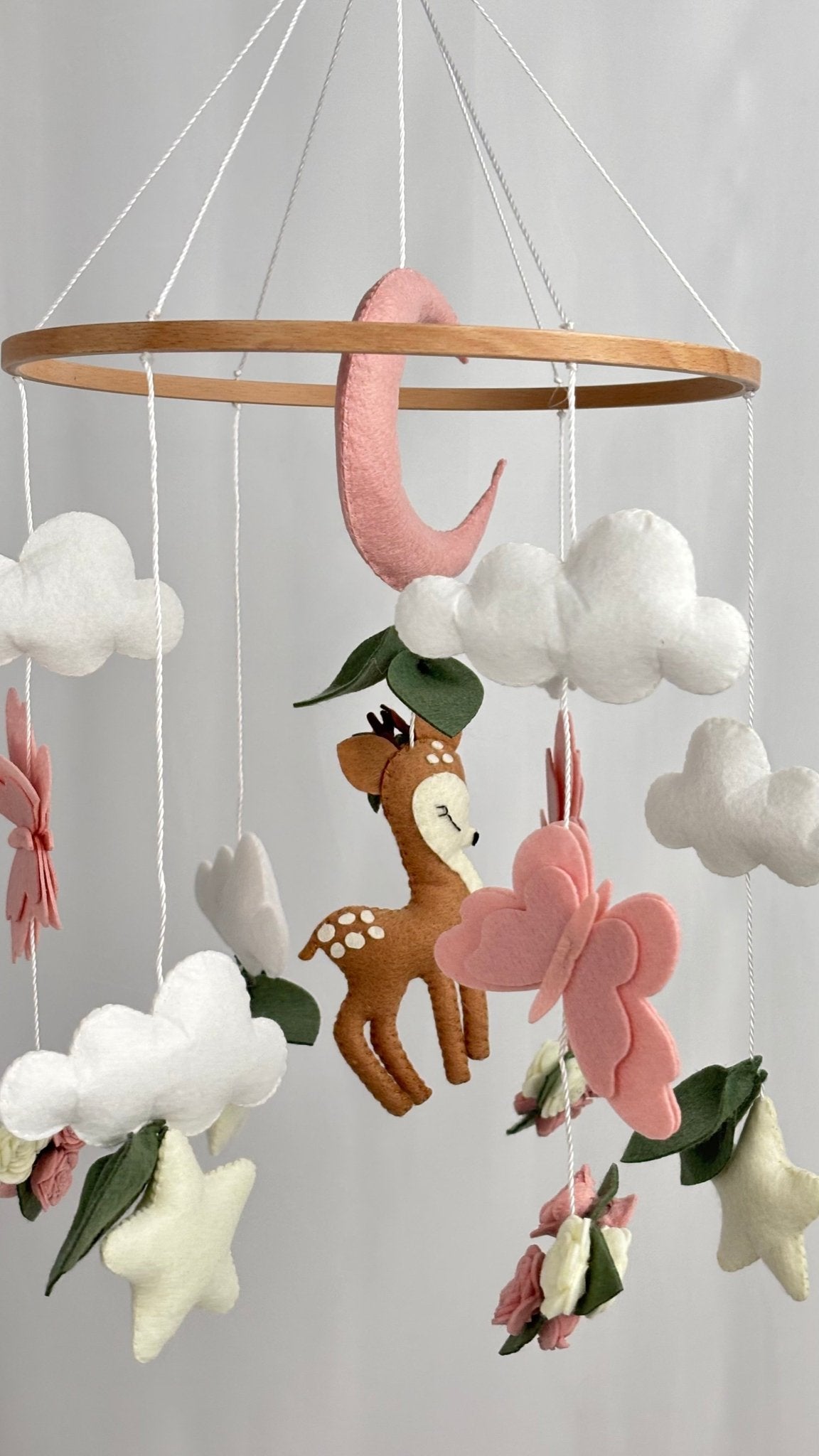 Garden Cot Mobile with Woodland Deer and Moon