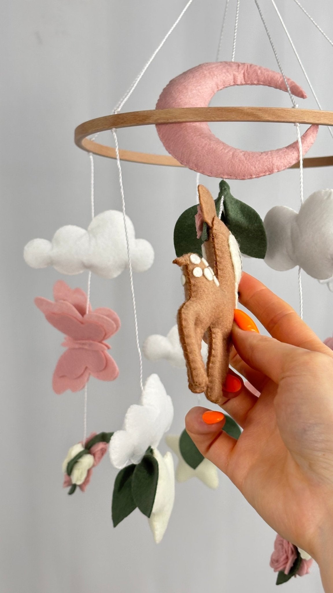 Garden Cot Mobile with Woodland Deer and Moon