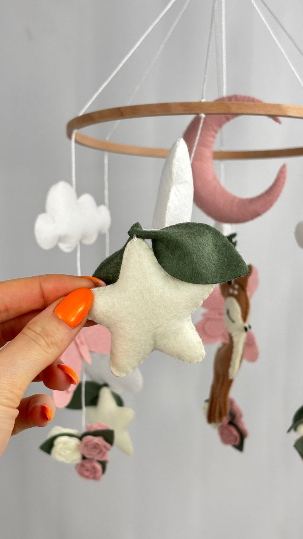 Garden Cot Mobile with Woodland Deer and Moon