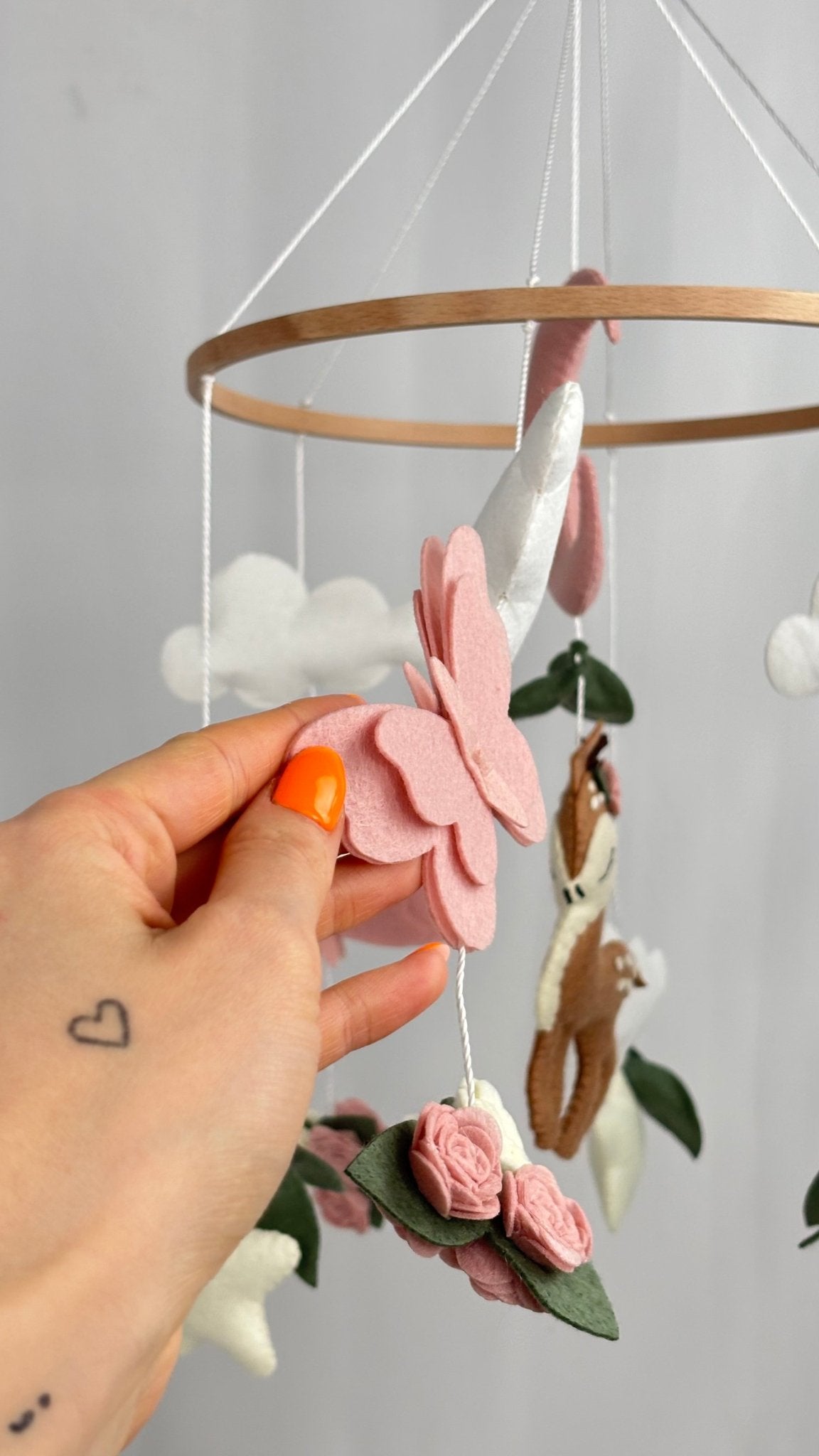 Garden Cot Mobile with Woodland Deer and Moon