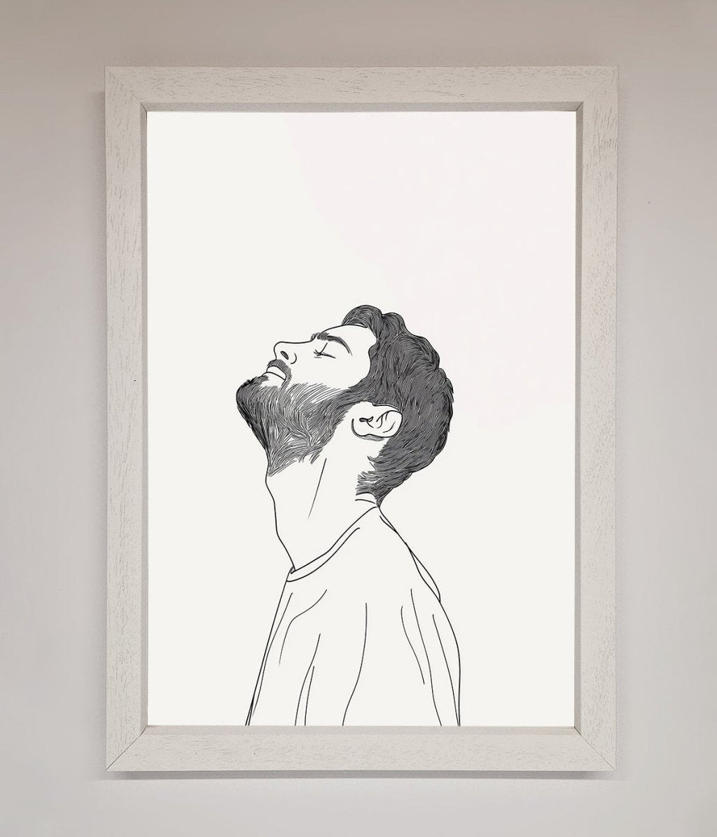 The Man In The Morning Line Art Framed Print
