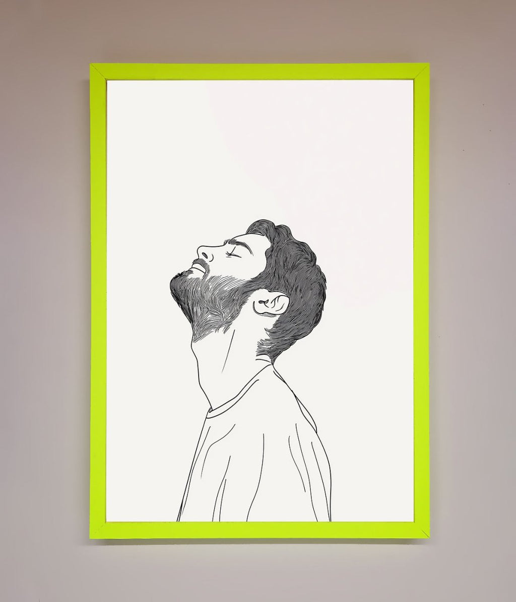 The Man In The Morning Line Art Framed Print