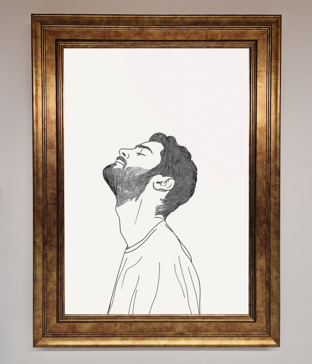 The Man In The Morning Line Art Framed Print