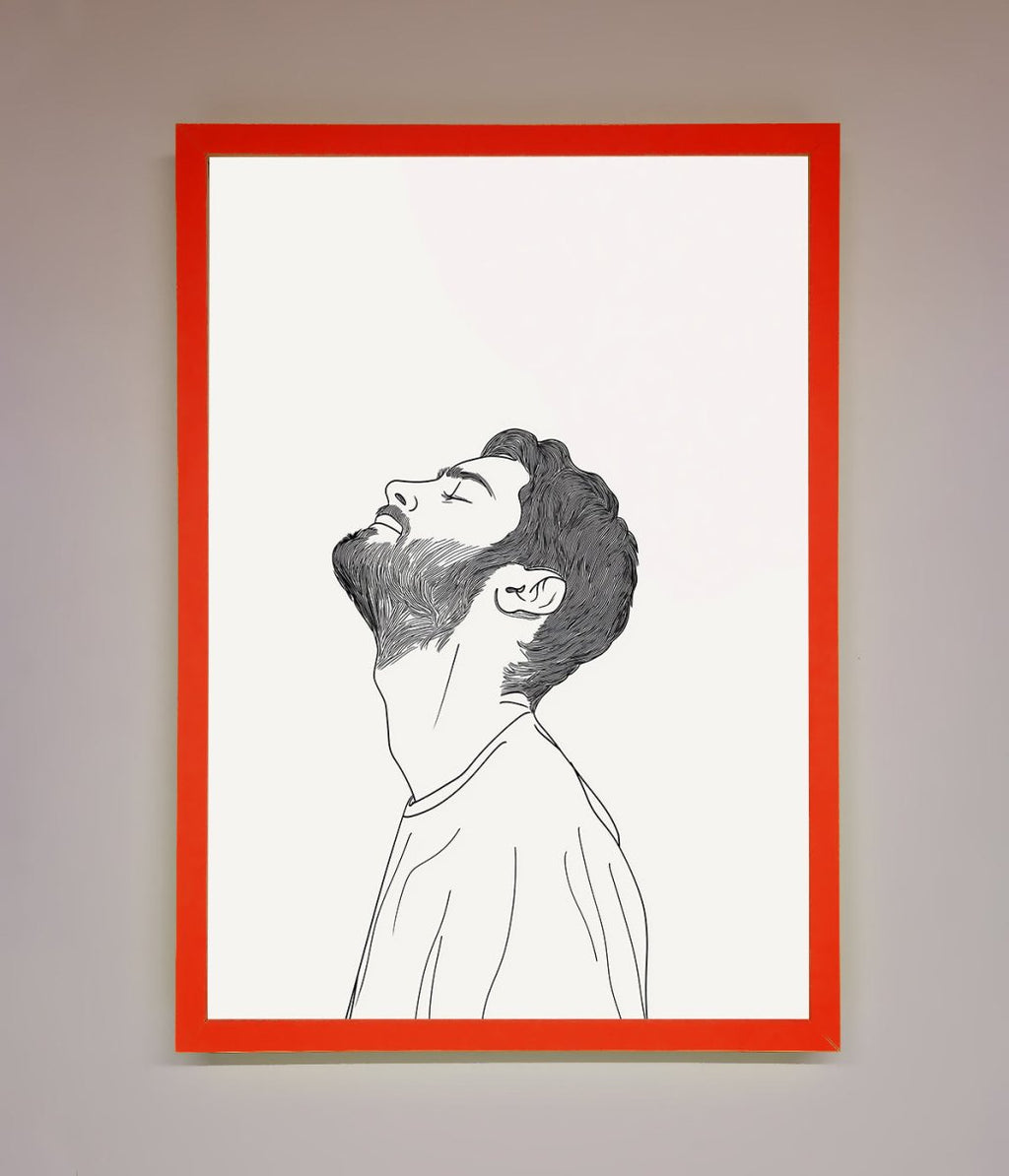 The Man In The Morning Line Art Framed Print