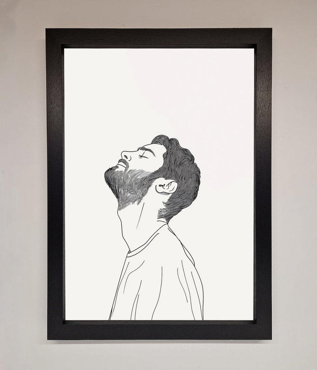 The Man In The Morning Line Art Framed Print